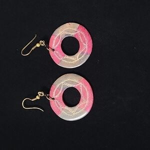 Handmade soapstone earrings, hoops.
